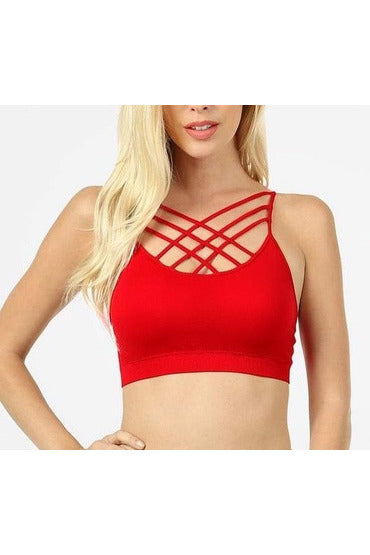 Criss Cross Bralette Red or White – Bite the Apple Boutique