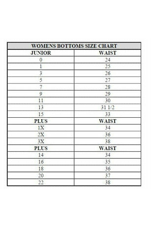Apple bottom clearance jeans size chart