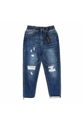 Risen Pull on Mom Fit Jeans