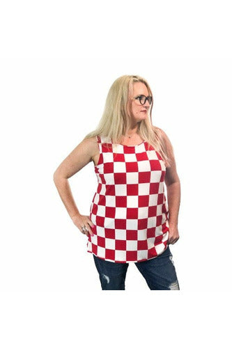 Checkered tank | Red, Black, White, Teal Options | Curvy