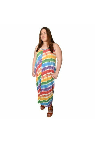 Rainbow Tie Dye Maxi Dress